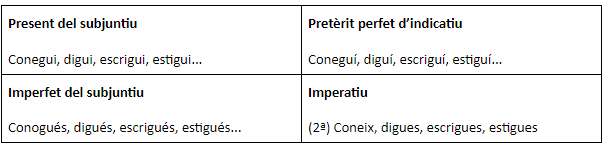 verbs irregulars, verbs velaritzats